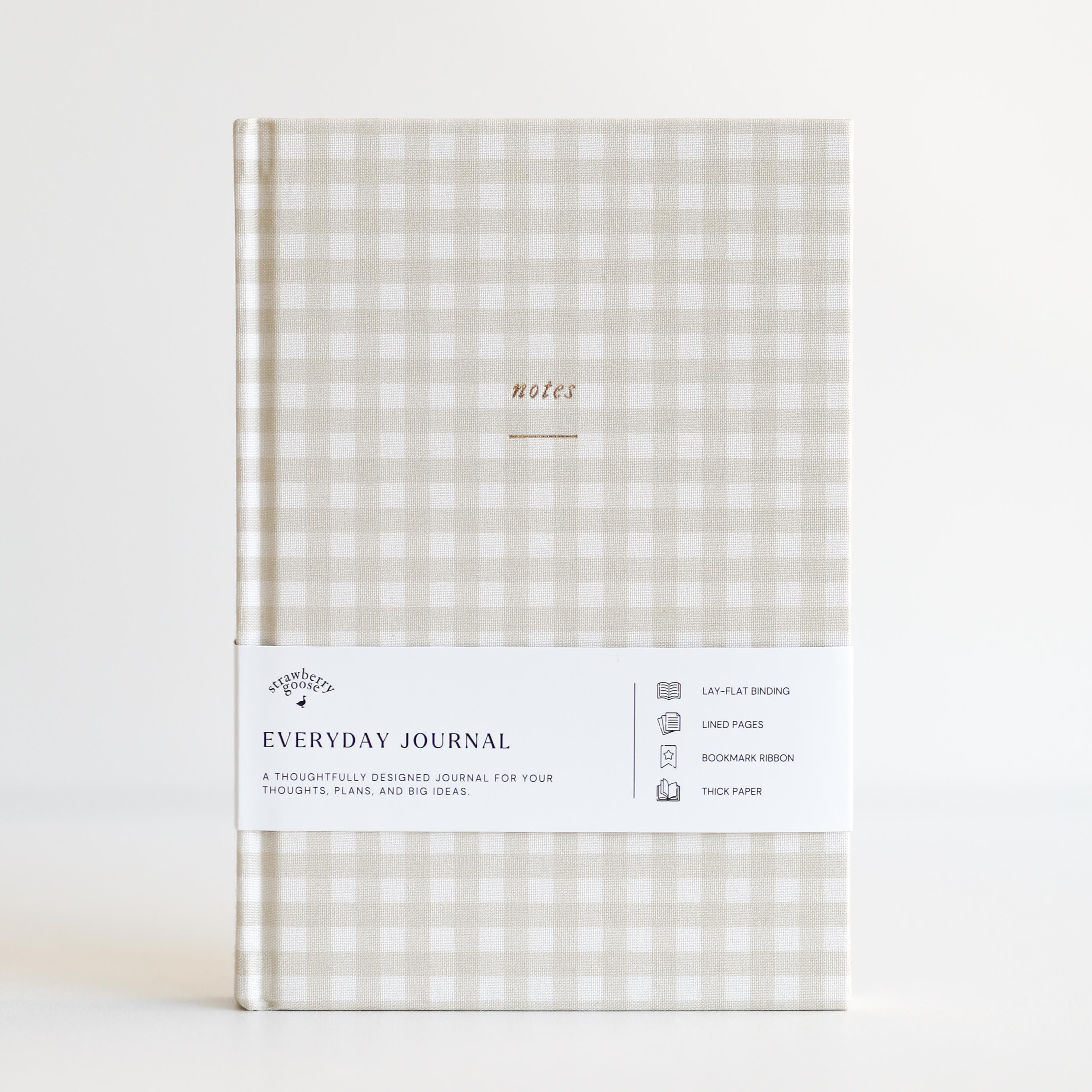 Everyday Journal with gingham pattern on a white background