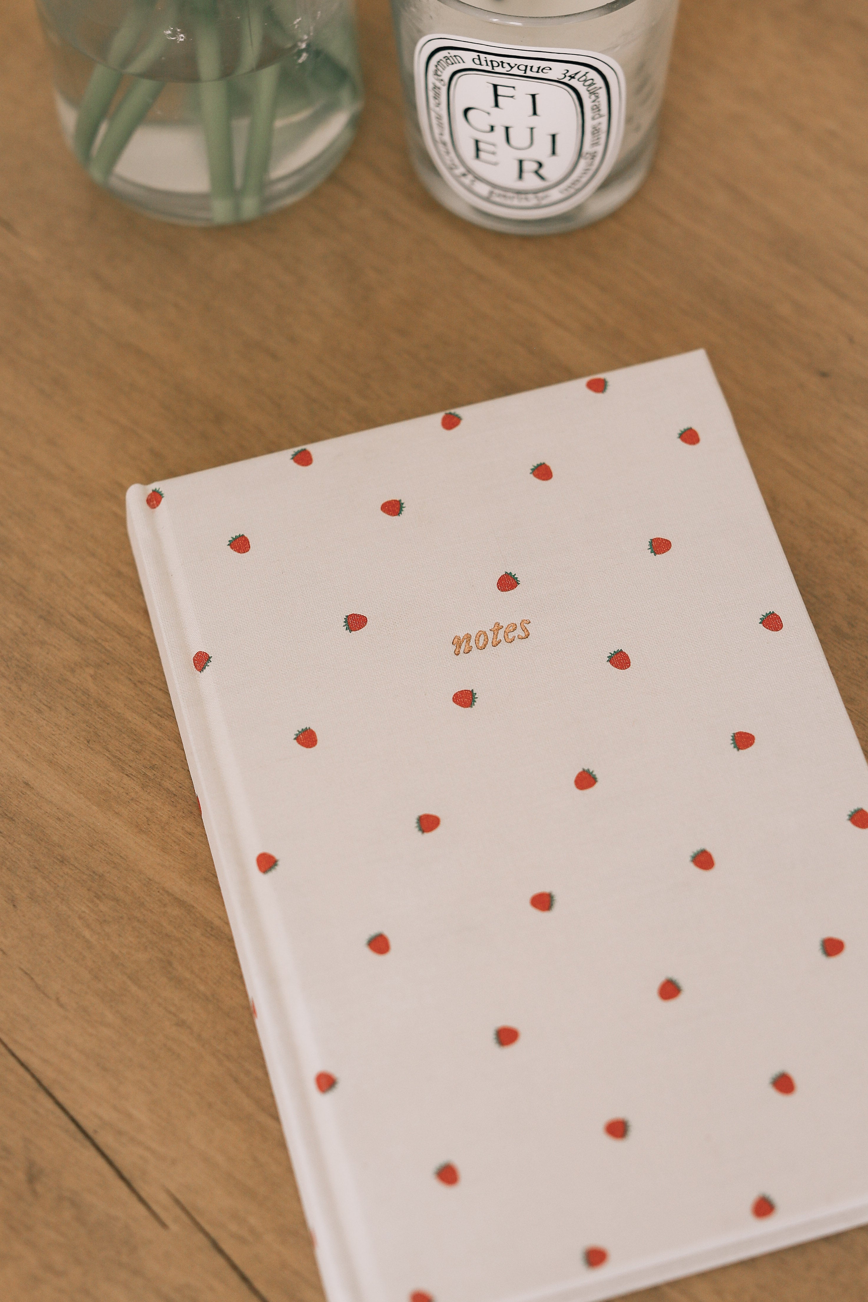 Strawberry Lined Journal